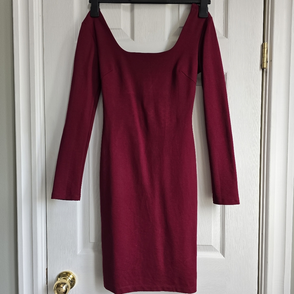 🍋Cefina Bodycon Dress in burgundy-maroon